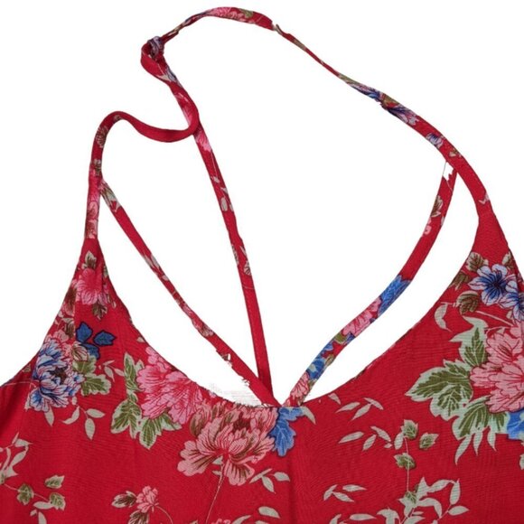 NO BOUNDARIES Floral Tank Top Red Size Small Junior - Picture 4 of 9